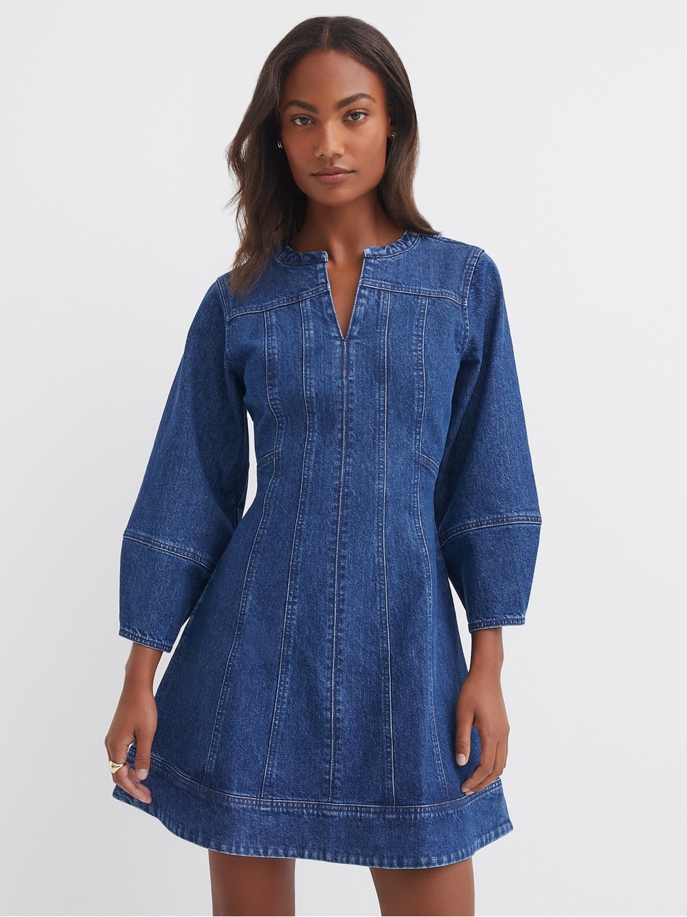 LOFT Denim Barrel Sleeve Dress Size 2P